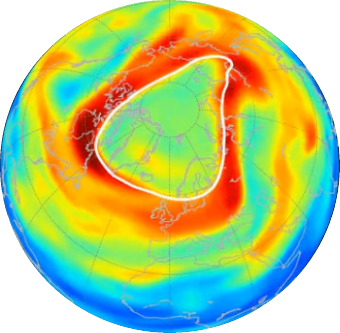 Trou d'ozone exceptionnel au-dessus de l'Arctique