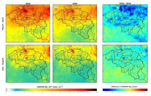 Nitrogen dioxide (NO2) concentrations over Belgium