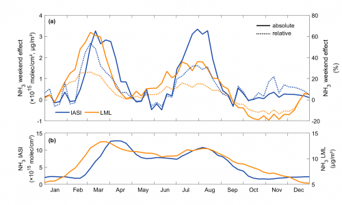Graphs time-series NH3 total columns