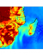 Simulated surface CO concentration by WRF-GHG”