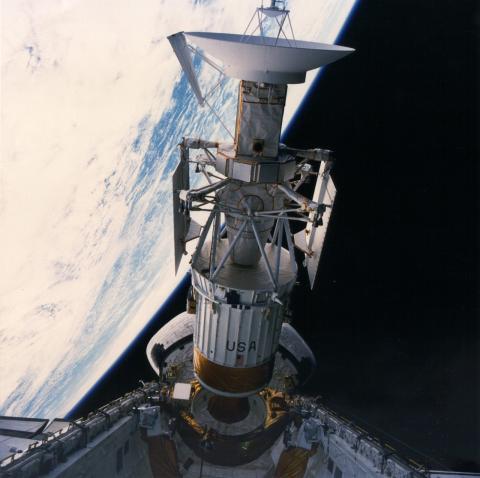 Earth Magellan spacecraft near Shuttle