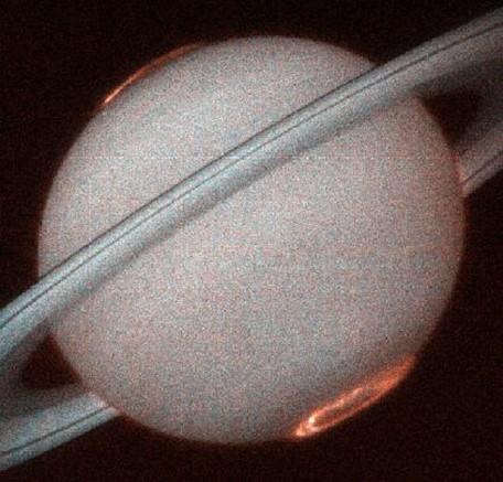 Saturn with auroral ovals